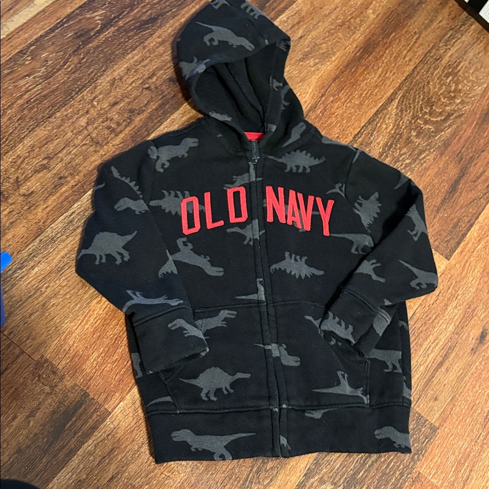 Old Navy Black Hoodie with Dinosaur Print